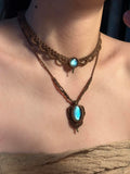 Macrame Necklace--Ember Glow