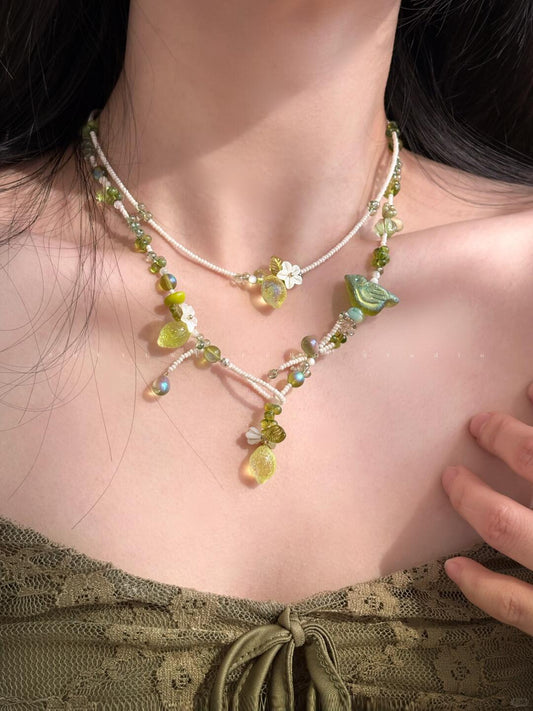 A Letter From Spring--Handmade Beading Necklace