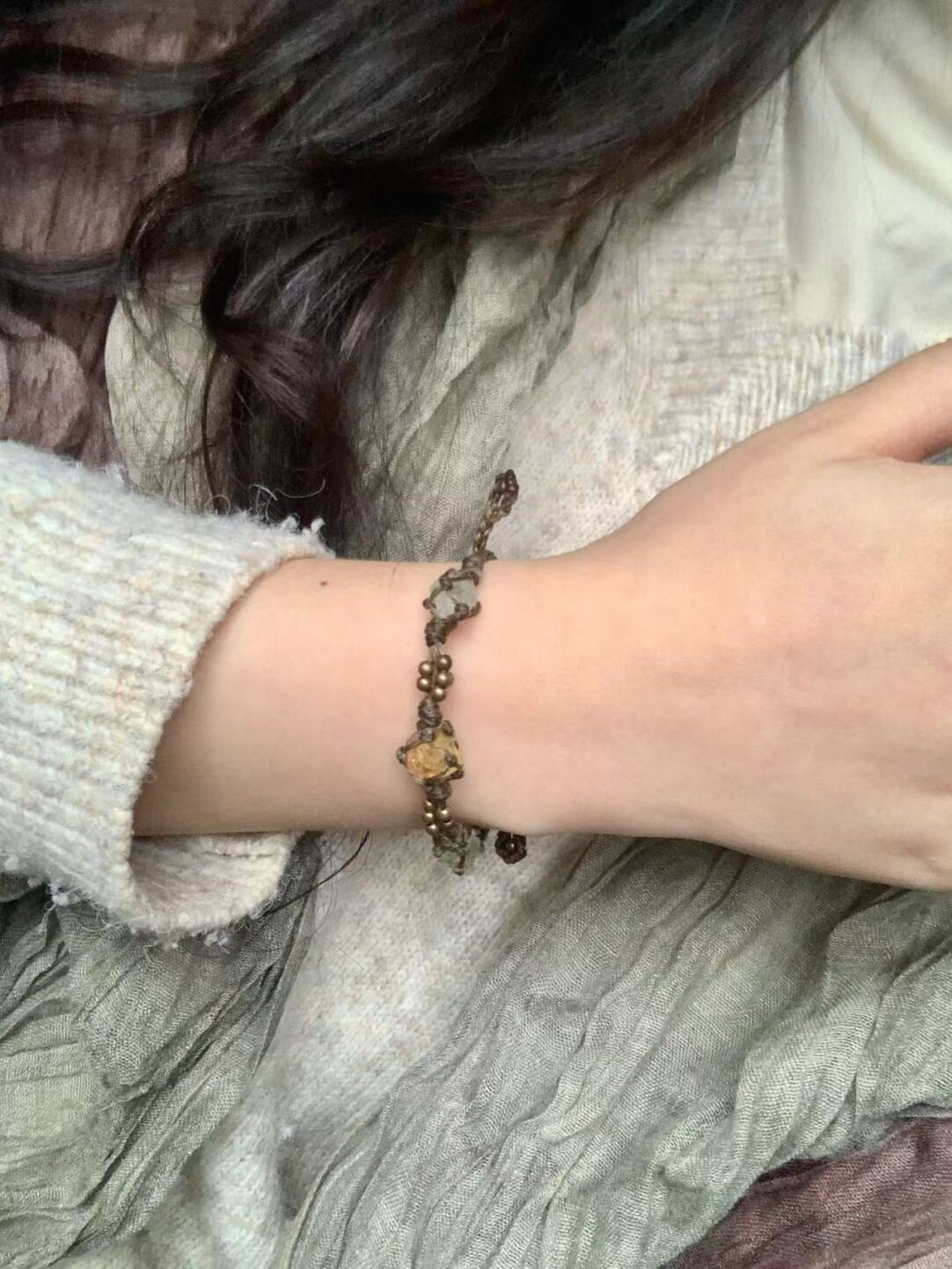 Macrame bracelet--Raw Weave