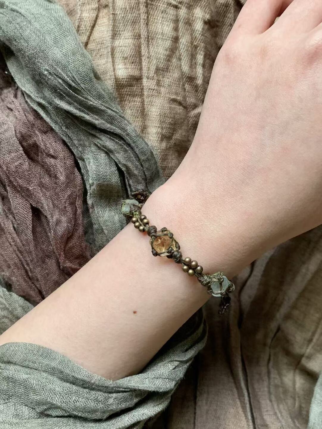 Macrame bracelet--Raw Weave