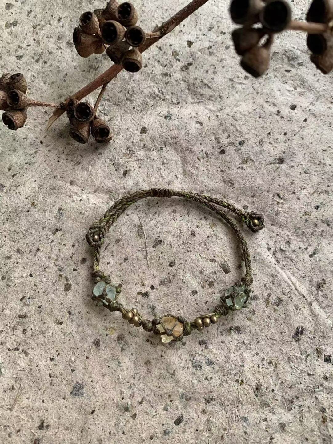 Macrame bracelet--Raw Weave