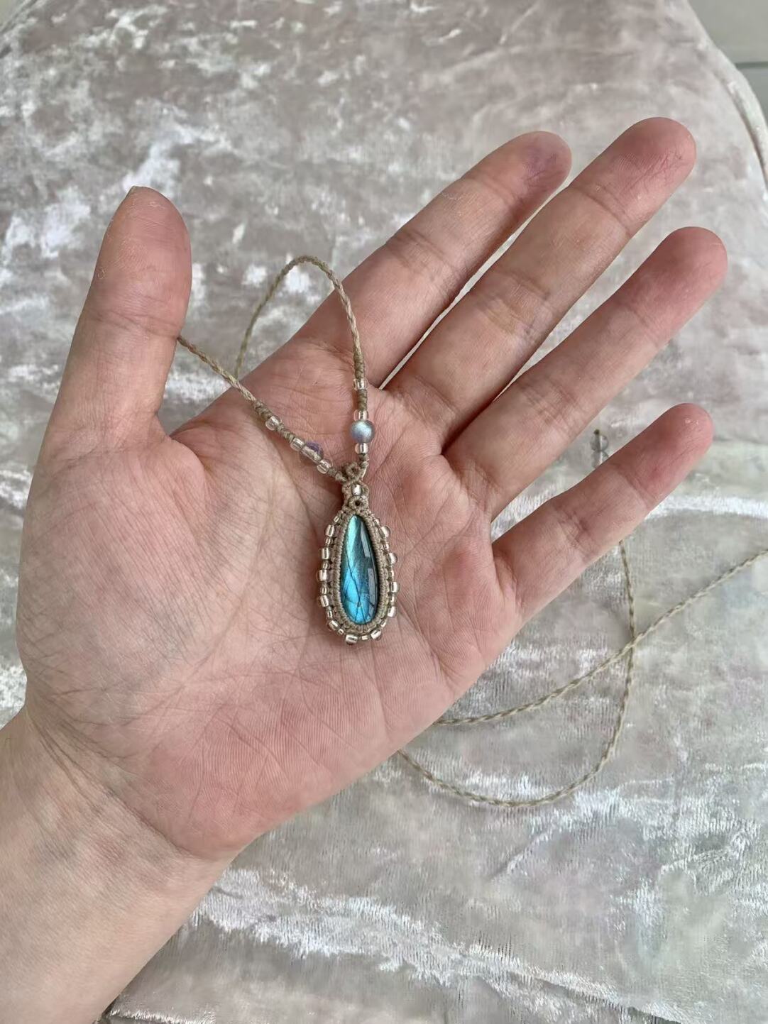 Macrame Necklace--Droplet