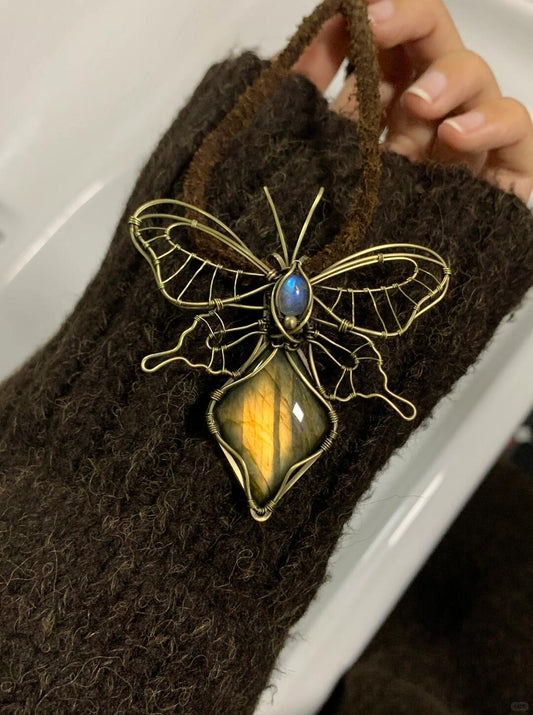 Emberwing--Handmade Wirewrapping  Pendant/Brooch