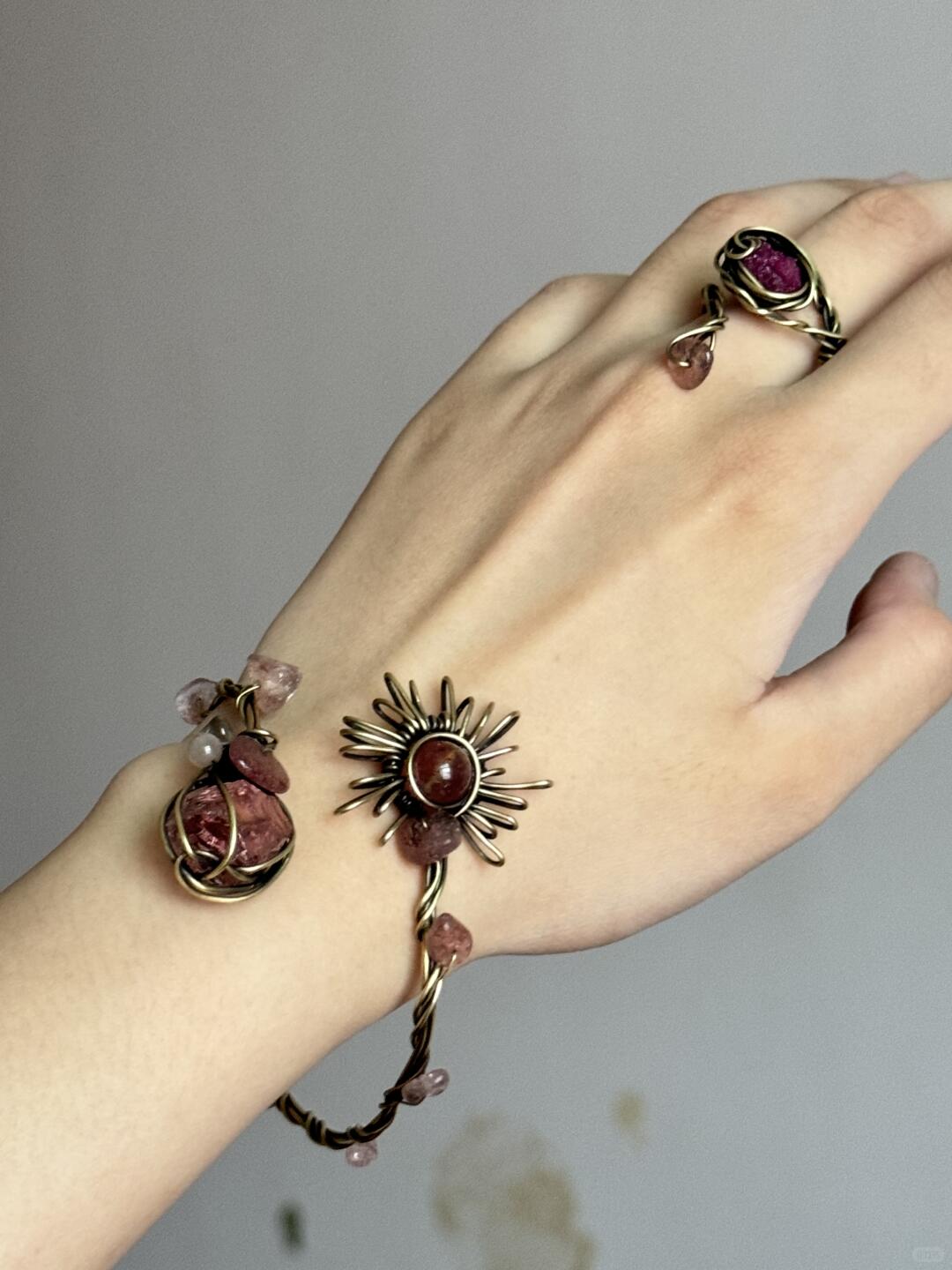 Eclipse of Fate--Wirewrapping ring&bracelet