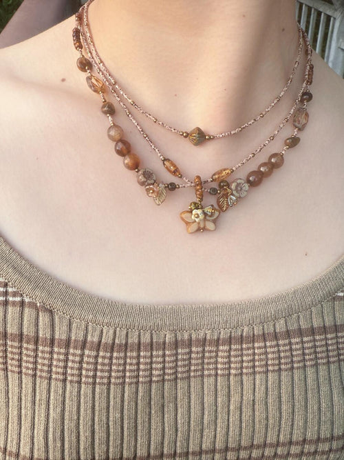 Beading Necklace Caramel Cocoa