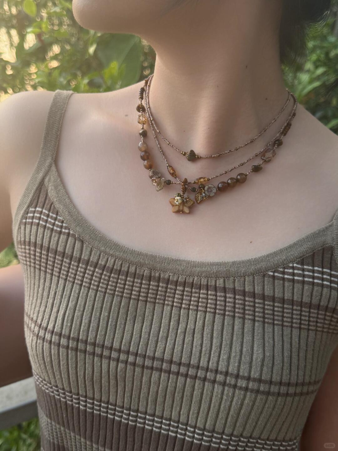 Beading Necklace Caramel Cocoa