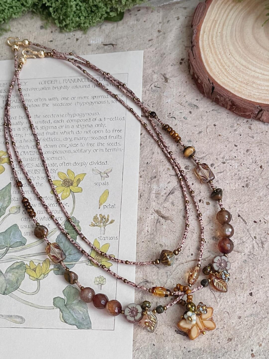 Beading Necklace Caramel Cocoa