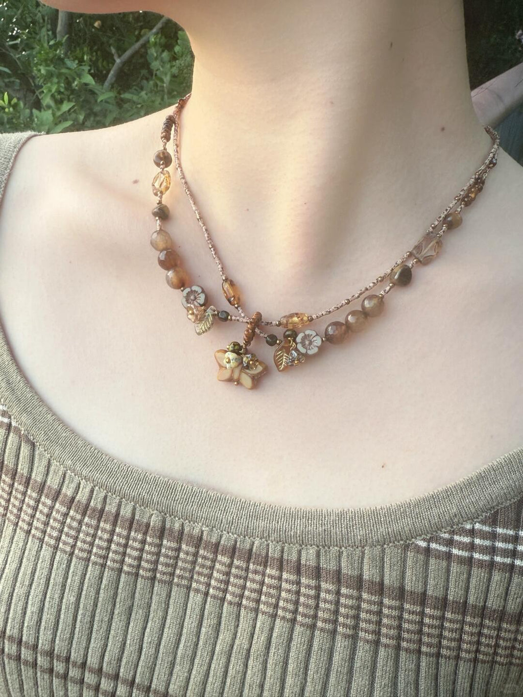 Beading Necklace Caramel Cocoa