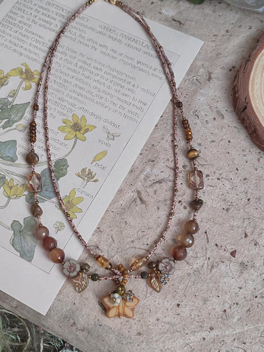 Beading Necklace Caramel Cocoa