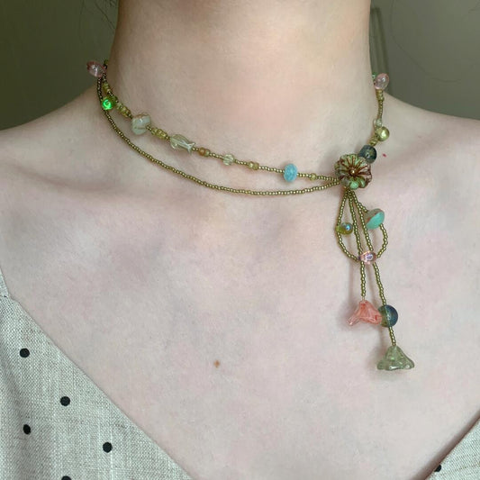 Spring's Whisper--Handmade Beading Necklace