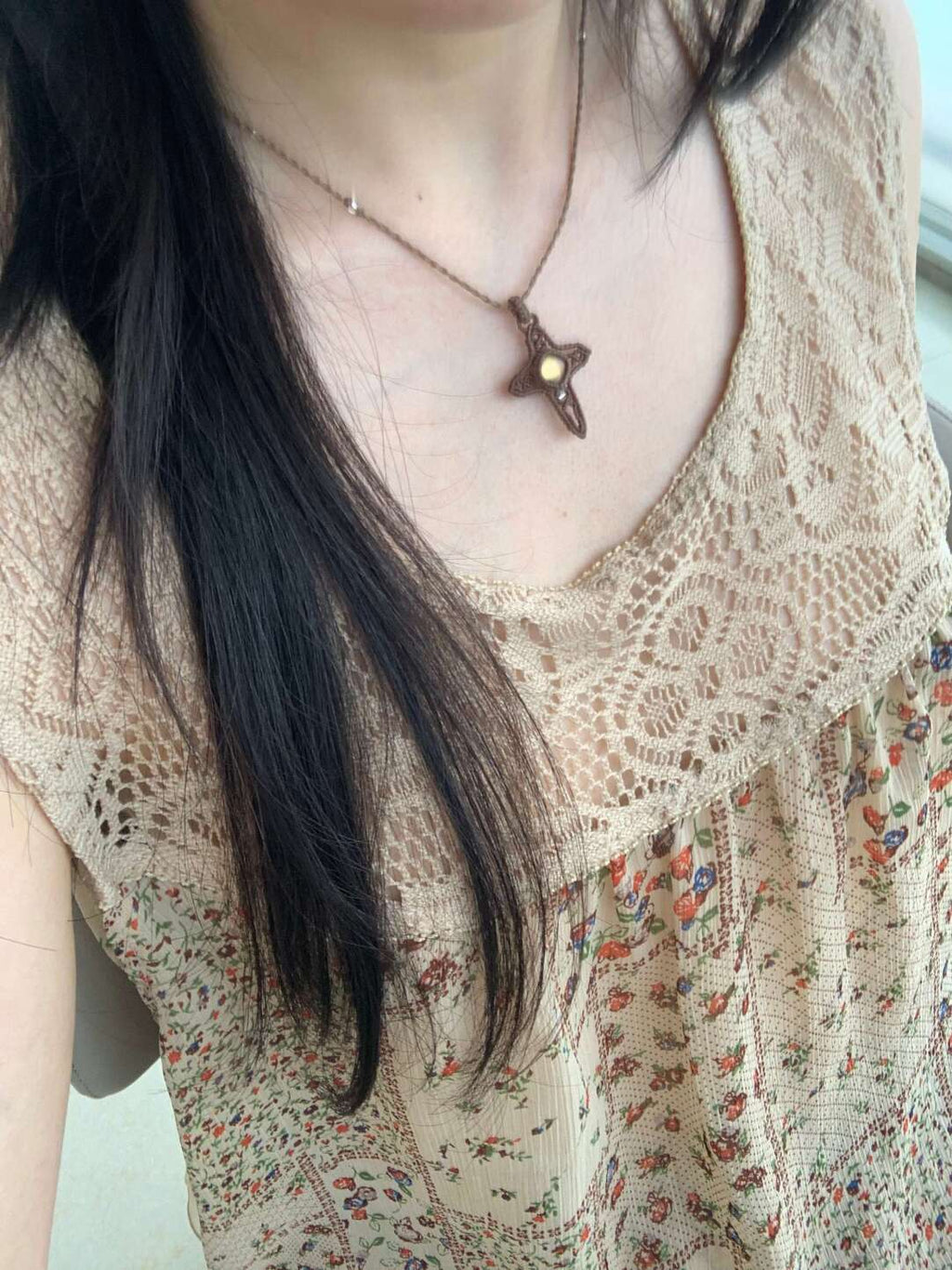 Macrame Necklace--Eos's star