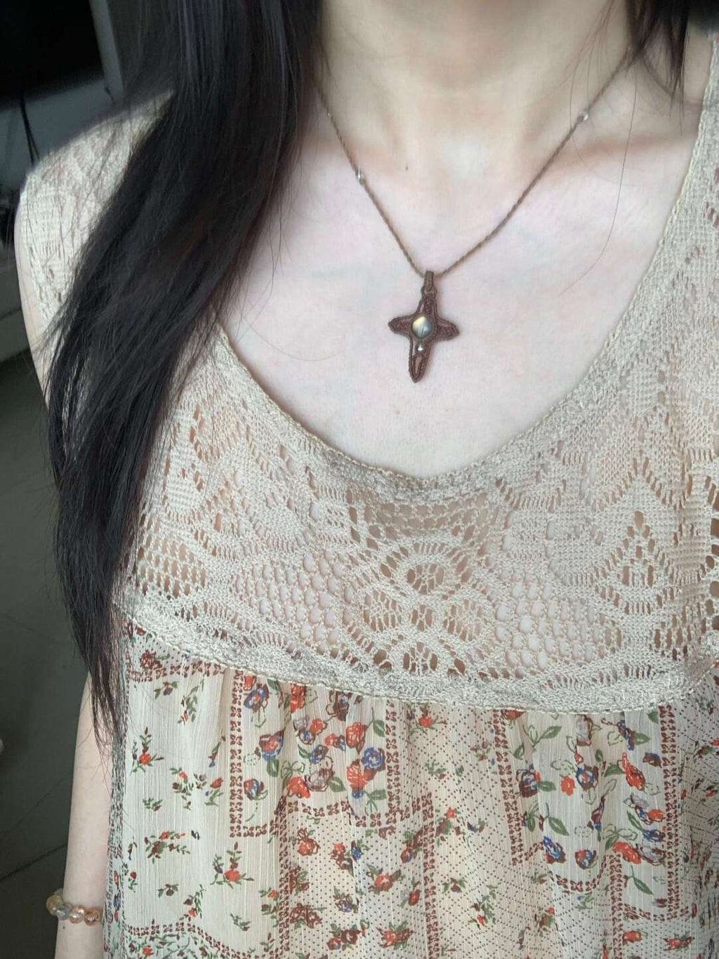 Macrame Necklace--Eos's star