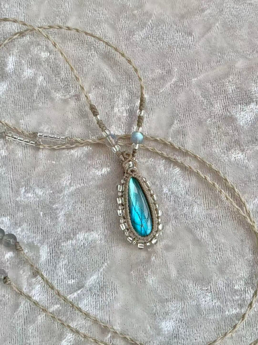 Macrame Necklace--Droplet