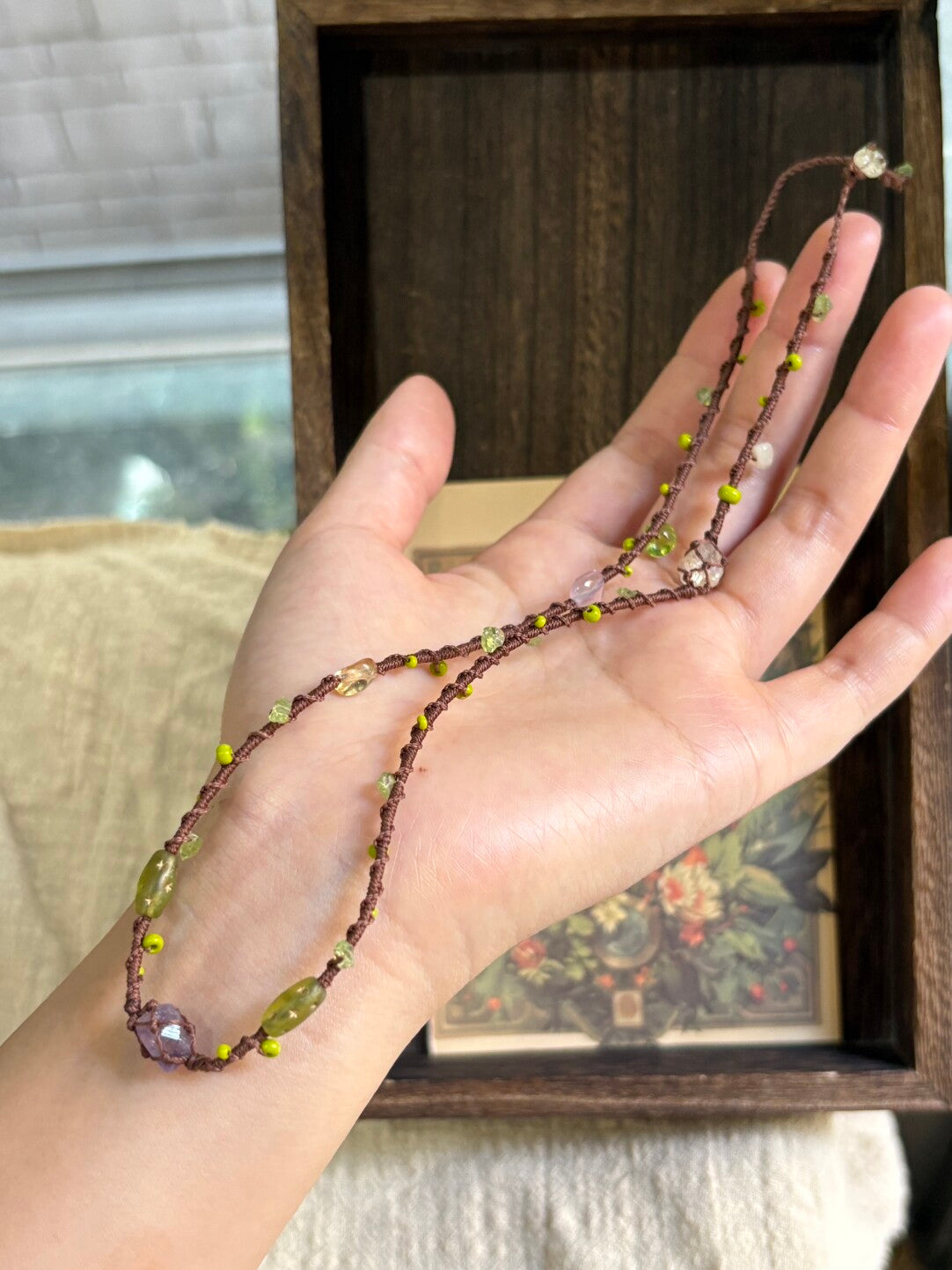 Macrame Bracelet Vine & Gem