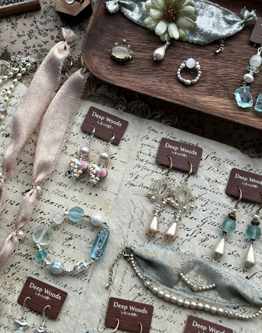 Maiden‘s Poem--Handmade Vintage Beading Jewelry Sets Bracelet Ring