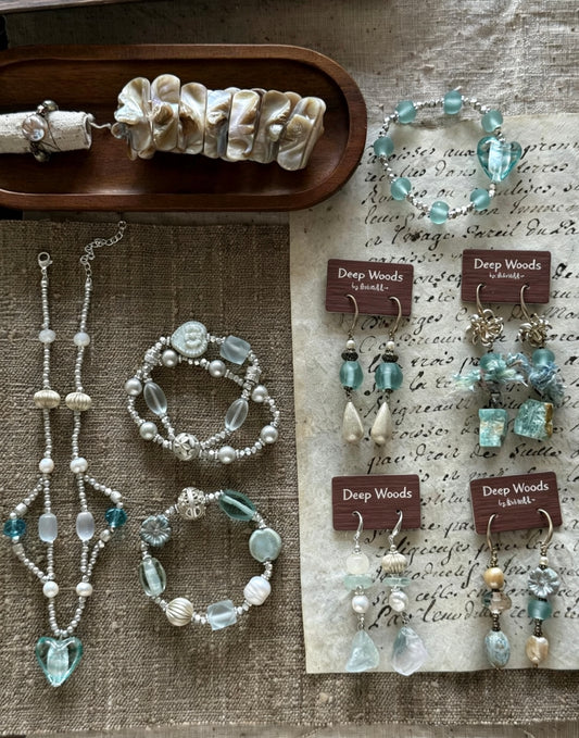 Sea Salt Sugar Cubes--Handmade Vintage Beading Jewelry Sets Bracelet Ring