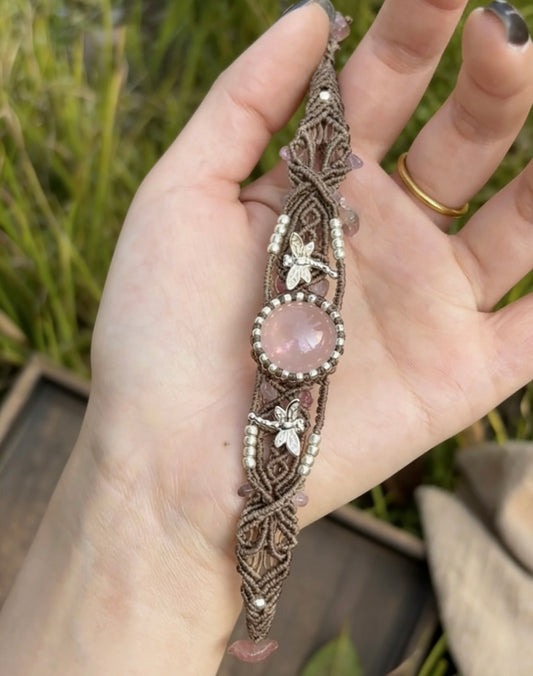 Cherry Blossom--Handmade Macrame Bracelet